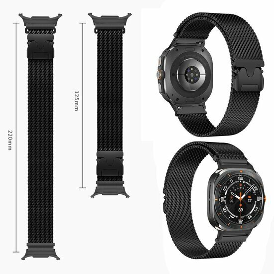 Milanaiseband mit Fallschirmschlie&szlig;e - Silber - Samsung Galaxy Watch 8 Classic - 46mm