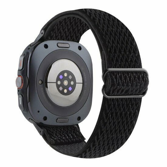Elastisches Solo Loop Nylonarmband - Schwarz - Samsung Galaxy Watch 8 Classic - 46mm