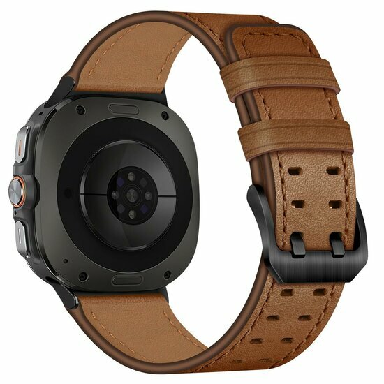Lederband mit Doppelschlie&szlig;e - Dunkelbraun - Samsung Galaxy Watch 8 Classic - 46mm