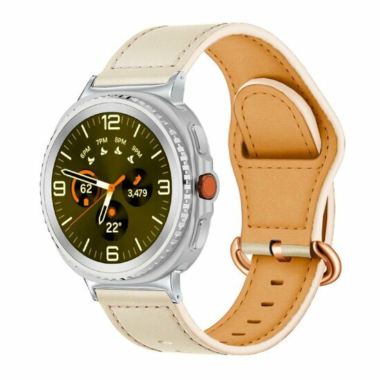 Klassisches Lederarmband - Elfenbein - Samsung Galaxy Watch 8 Classic - 46mm