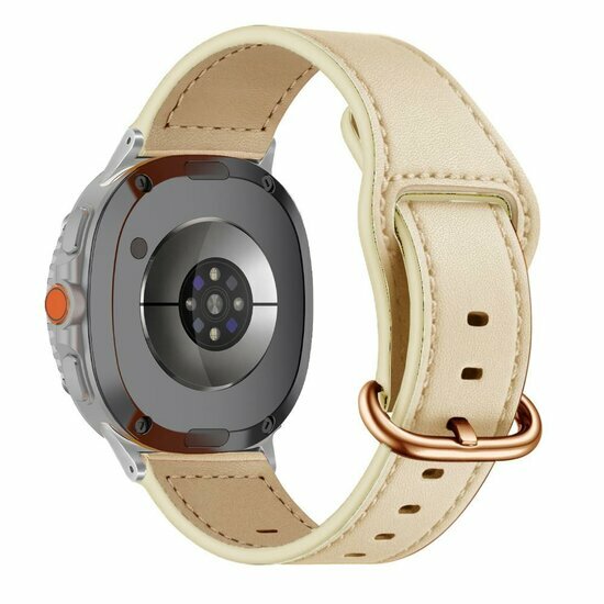 Klassisches Lederarmband - Elfenbein - Samsung Galaxy Watch 8 Classic - 46mm