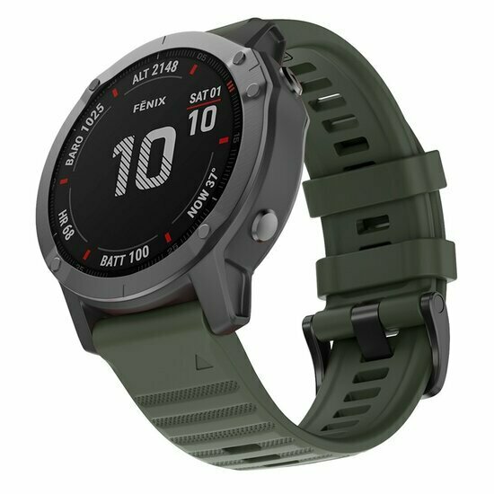 Silikonband - Armee gr&uuml;n - Garmin Fenix 7 / 6 / 5