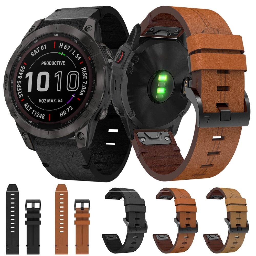 Lederband - Hellbraun - Garmin Epix Gen 2 / MARQ / Quatix 7/6/5