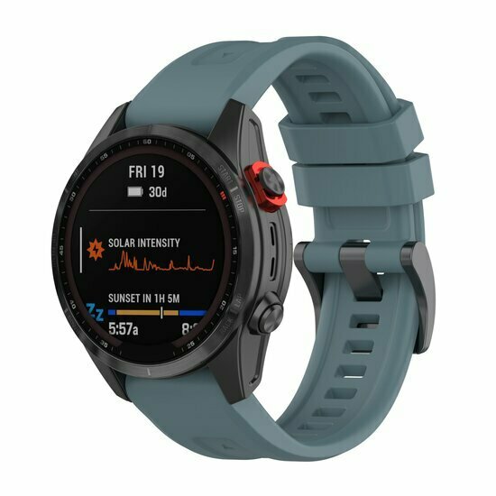 Silikon-Sportarmband - Grau-Blau - Garmin Tactix 8 - 51mm