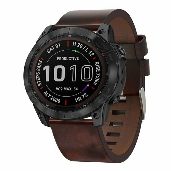 Lederband - Braun - Garmin Tactix 8 - 51mm