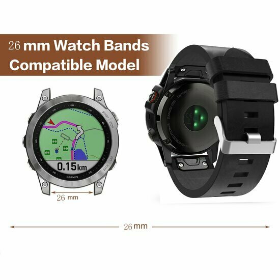 Lederband - Schwarz - Garmin Tactix 8 - 51mm