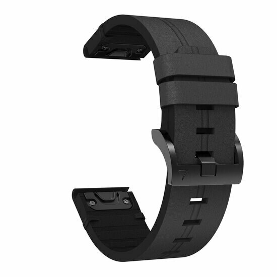 Lederband - Schwarz - Garmin Tactix 8 - 47mm