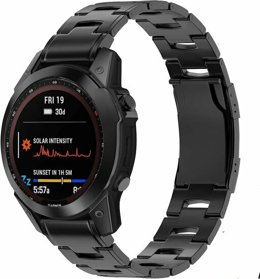 Titan-Gliederarmband - Schwarz - Garmin Fenix 8 / 8 Pro - 47mm