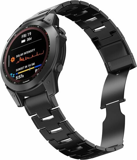 Titan-Gliederarmband - Schwarz - Garmin Fenix 8 / 8 Pro - 47mm