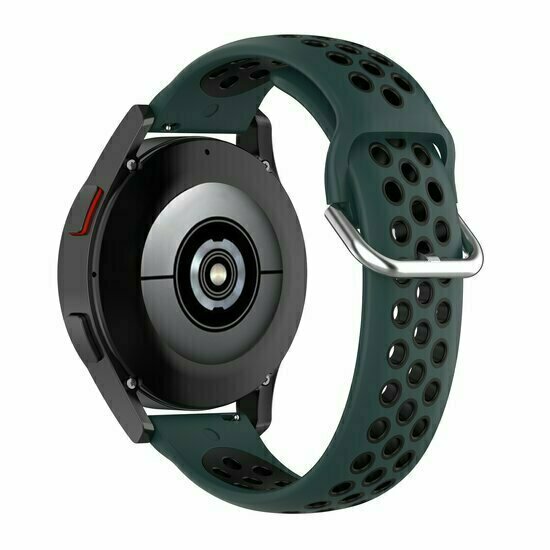 Silikon-Sportband mit Schnalle - Dunkelgr&uuml;n + Schwarz - Xiaomi Redmi Watch 5 Active / Redmi Watch 5 Lite