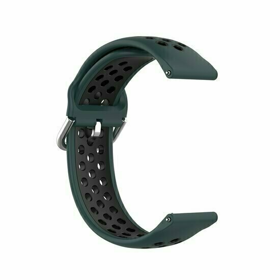 Silikon-Sportband mit Schnalle - Dunkelgr&uuml;n + Schwarz - Xiaomi Redmi Watch 5 Active / Redmi Watch 5 Lite