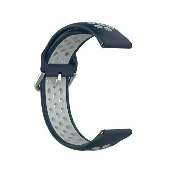 Silikon-Sportband mit Schnalle - Dunkelblau + Grau - Xiaomi Redmi Watch 5 Active / Redmi Watch 5 Lite