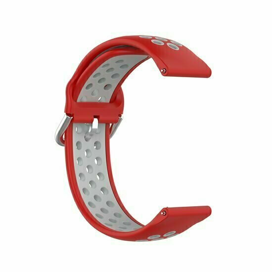 Silikon-Sportband mit Schnalle - Rot + Grau - Xiaomi Redmi Watch 5 Active / Redmi Watch 5 Lite