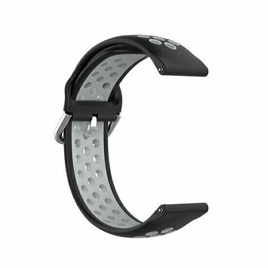 Silikon-Sportband mit Schnalle - Schwarz + Grau - Xiaomi Redmi Watch 5 Active / Redmi Watch 5 Lite