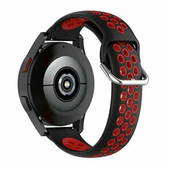 Silikon-Sportband mit Schnalle - Schwarz + Rot - Xiaomi Redmi Watch 5 Active / Redmi Watch 5 Lite