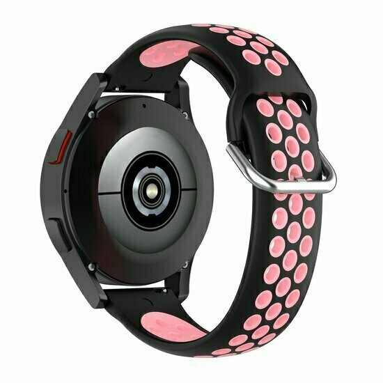 Silikon-Sportband mit Schnalle - Schwarz + Hellrosa - Xiaomi Redmi Watch 5 Active / Redmi Watch 5 Lite