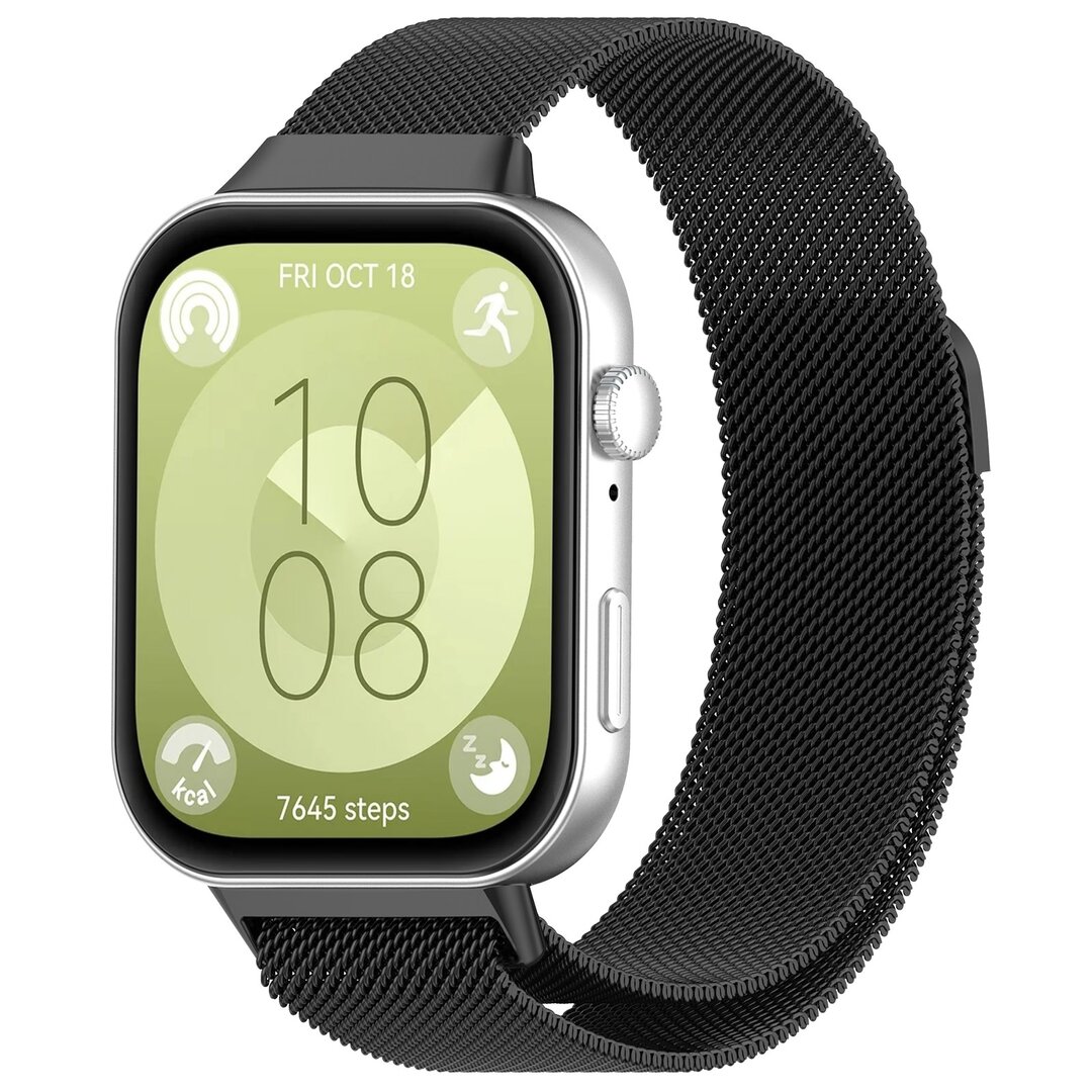 Milanaise Armband - Schwarz - Huawei Watch Fit 3 / Fit 4