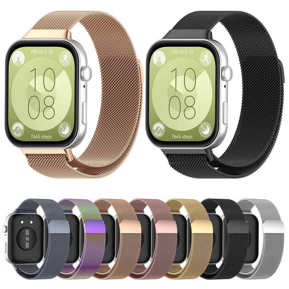 Milanaise Armband - Schwarz - Huawei Watch Fit 3 / Fit 4
