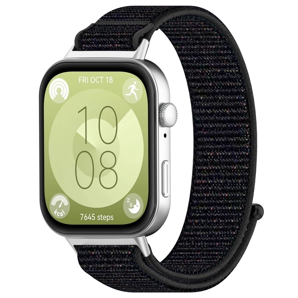 Sport Loop Nylonband - Schwarz gemischt - Huawei Watch Fit 3 / Fit 4