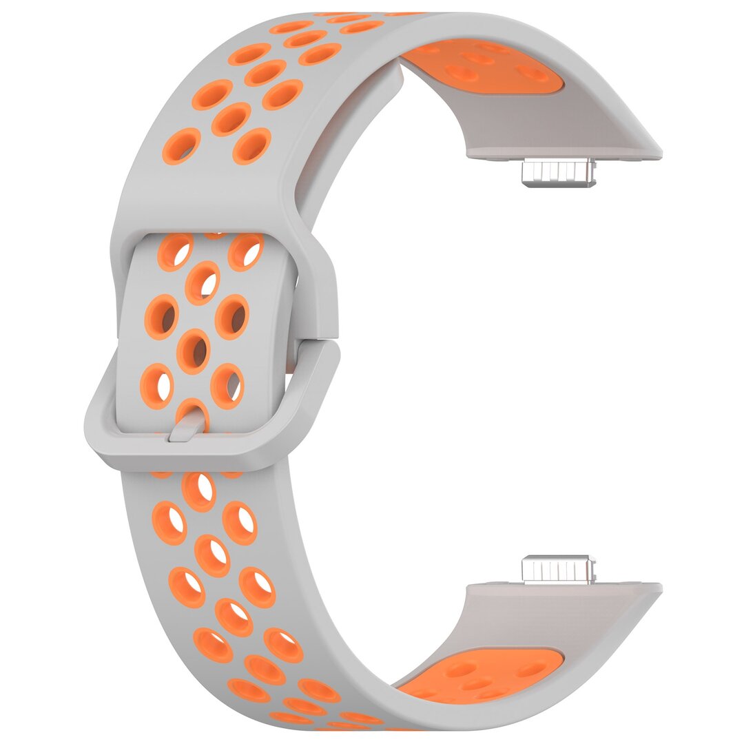 Zweifarbiges Silikonband - Grau mit Orange - Huawei Watch Fit 3 / Fit 4