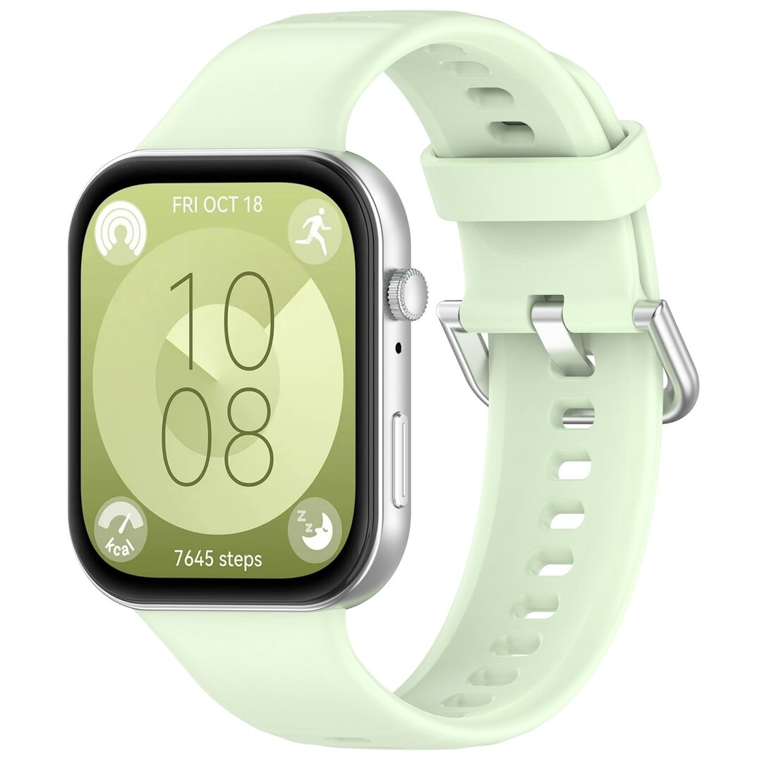 Silikonband mit Dornschlie&szlig;e - Hellgr&uuml;n - Huawei Watch Fit 3 / Fit 4
