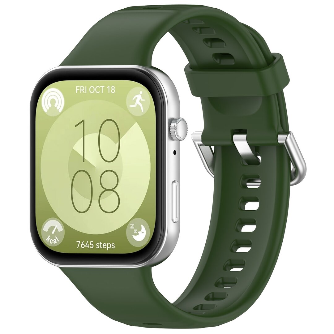 Silikonband mit Dornschlie&szlig;e - Dunkelgr&uuml;n - Huawei Watch Fit 3 / Fit 4