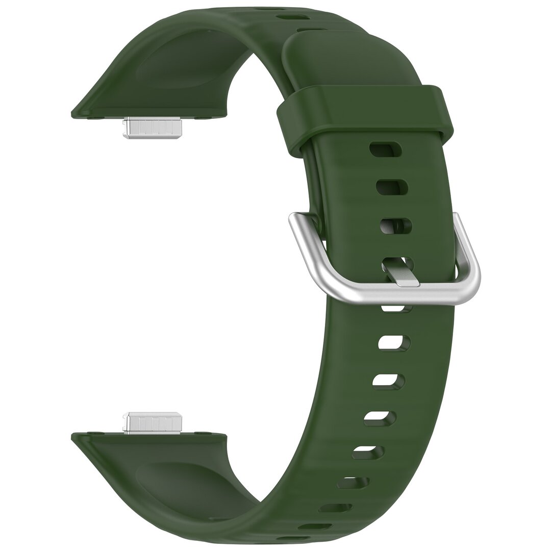 Silikonband mit Dornschlie&szlig;e - Dunkelgr&uuml;n - Huawei Watch Fit 3 / Fit 4