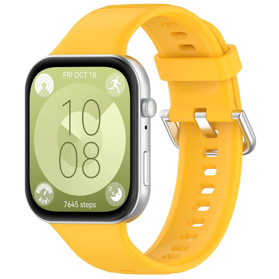 Silikonband mit Dornschlie&szlig;e - Gelb - Huawei Watch Fit 3 / Fit 4