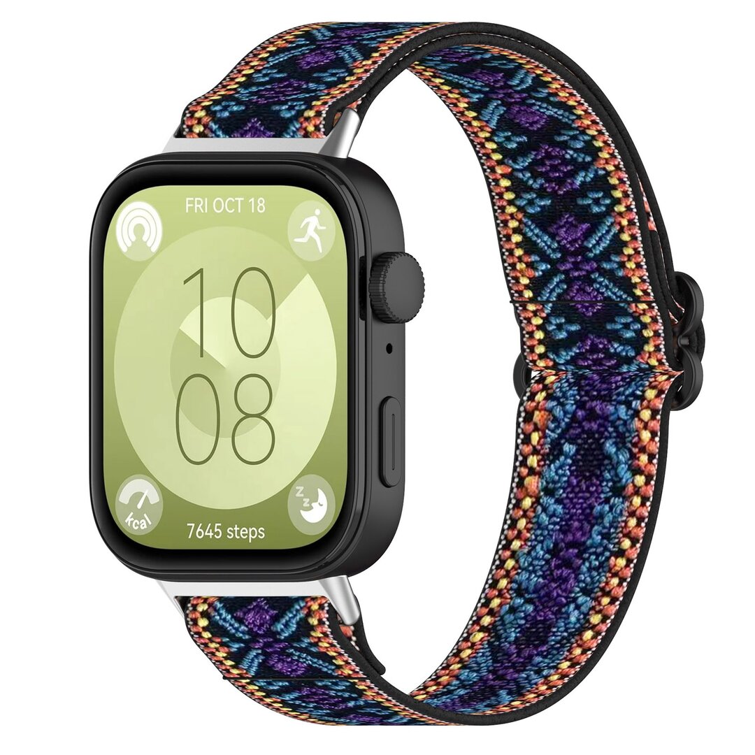 Elastisches Nylonband - Bohemian blau - Huawei Watch Fit 3 / Fit 4