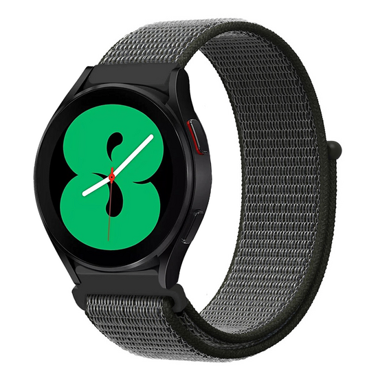 Sport Loop Nylon armband - Dunkelgr&uuml;n mit grauem Band - Xiaomi Watch 2 / Xiaomi Watch S1 / S2 / S3 / S4 / Mi Watch