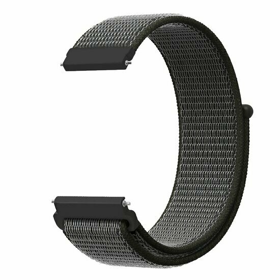 Sport Loop Nylon armband - Dunkelgr&uuml;n mit grauem Band - Xiaomi Watch 2 / Xiaomi Watch S1 / S2 / S3 / S4 / Mi Watch