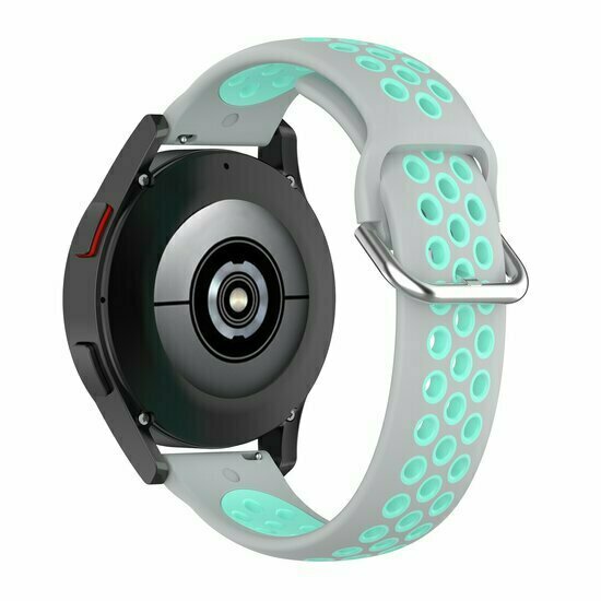 Silikon-Sportband mit Schnalle - Grau + T&uuml;rkis - Xiaomi Watch 2 / Xiaomi Watch S1 / S2 / S3 / S4 / Mi Watch