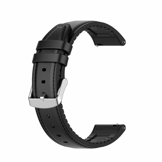Garmin Forerunner 55 / 245 / 645 - Leder + Silikonband - Schwarz