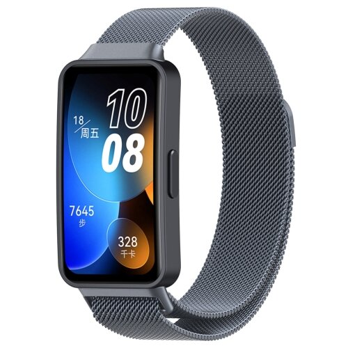 Milanaise Armband - Space grau - Huawei Band 10 / 9 / 8