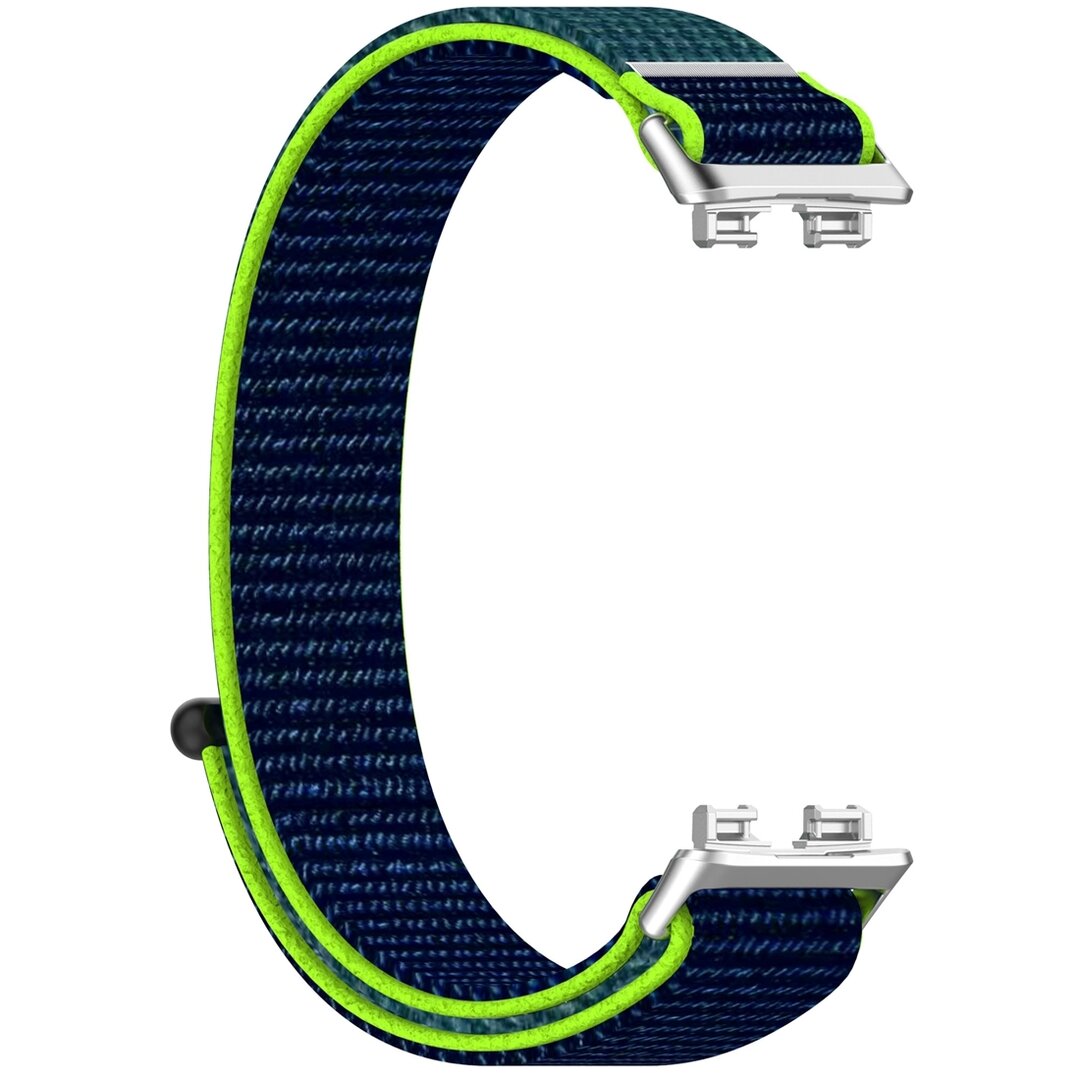 Sport Loop Nylonband - Dunkelblau mit Gr&uuml;n - Huawei Band 10 / 9 / 8