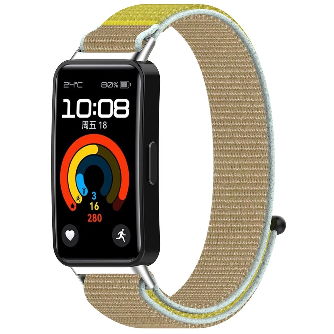 Sport Loop Nylonband - Beige / gelb - Huawei Band 10 / 9 / 8