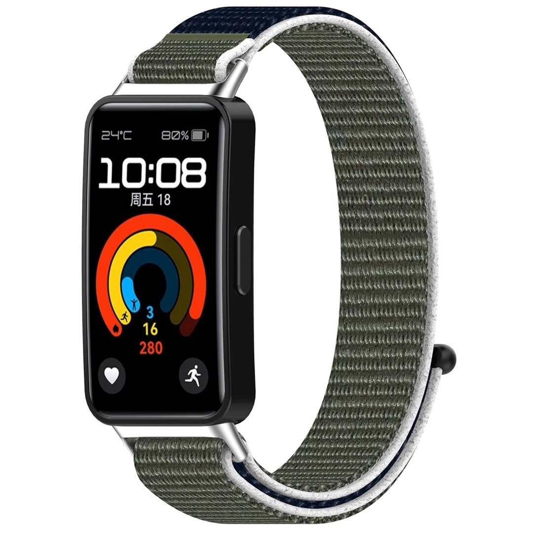 Sport Loop Nylonband - Blau / gr&uuml;n - Huawei Band 10 / 9 / 8