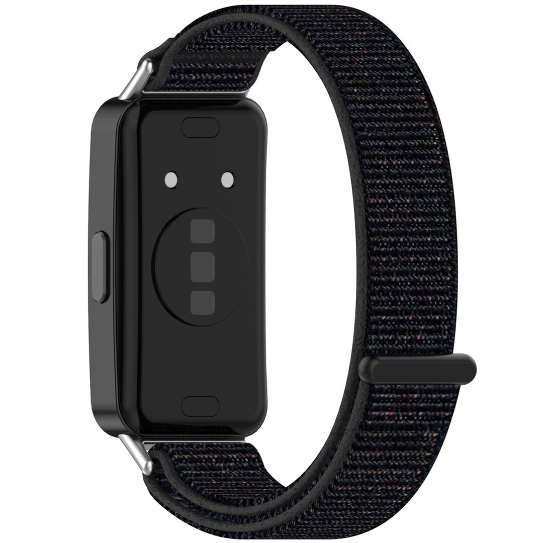 Sport Loop Nylonband - Schwarz melange - Huawei Band 10 / 9 / 8