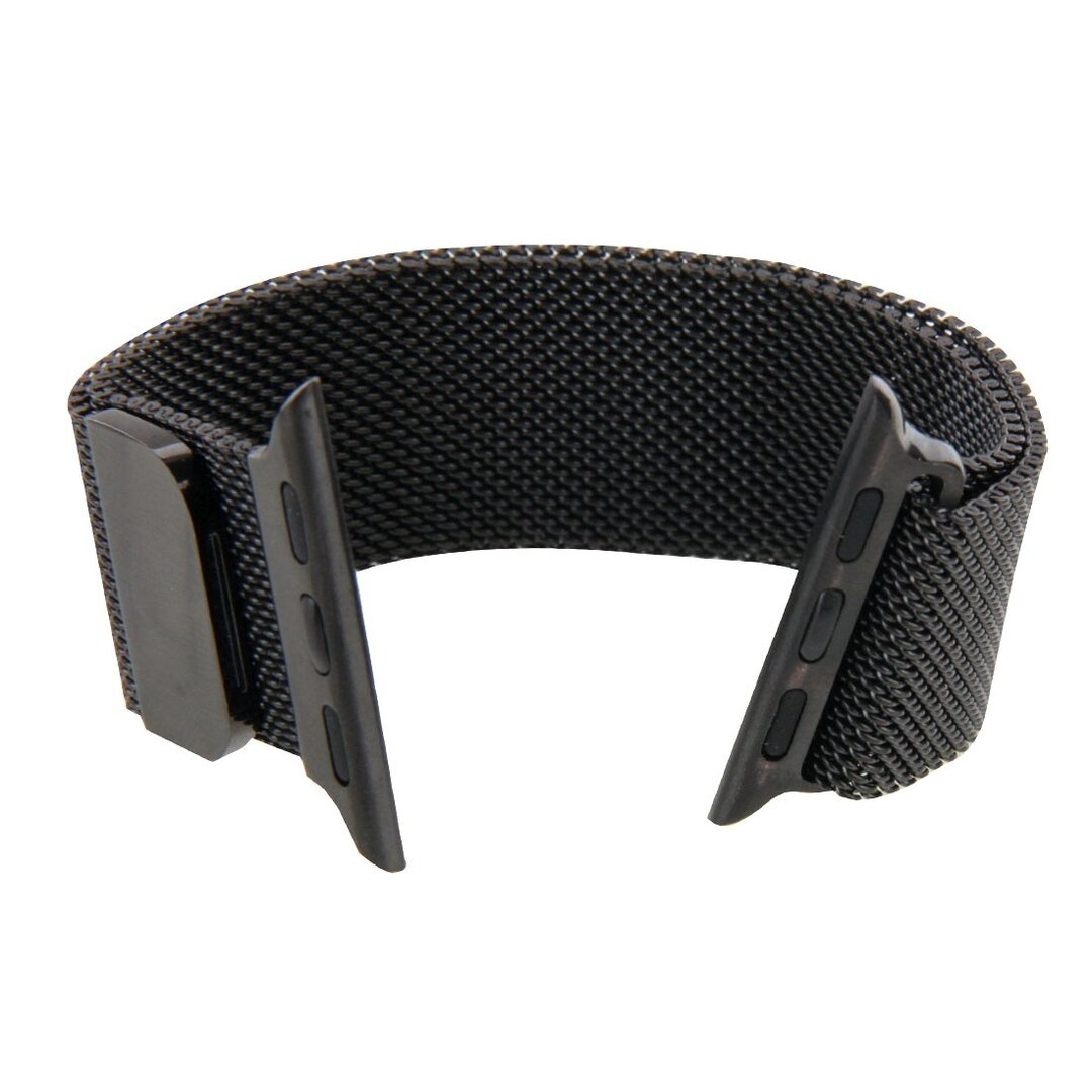 Milanaise-Edelstahlarmband - Schwarz - Geeignet f&uuml;r Apple Watch 44mm / 45mm / 46mm / 49mm