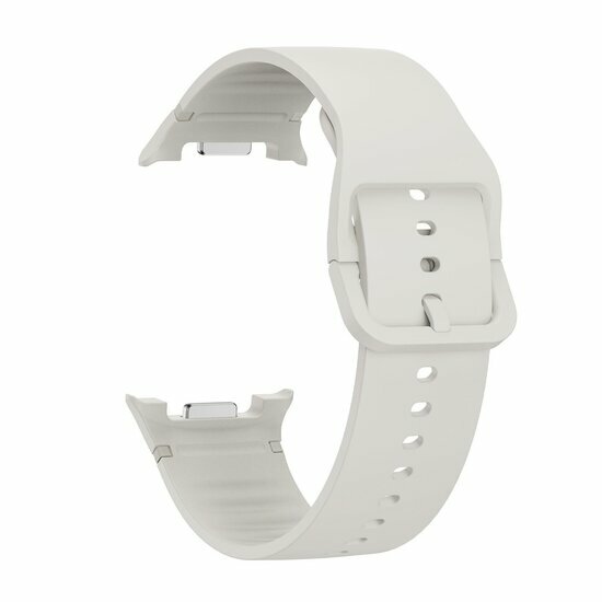 Weiches Silikonband - Gr&ouml;&szlig;e: M/L - Creme wei&szlig; - Samsung Galaxy Watch 8 - 40mm / 44mm