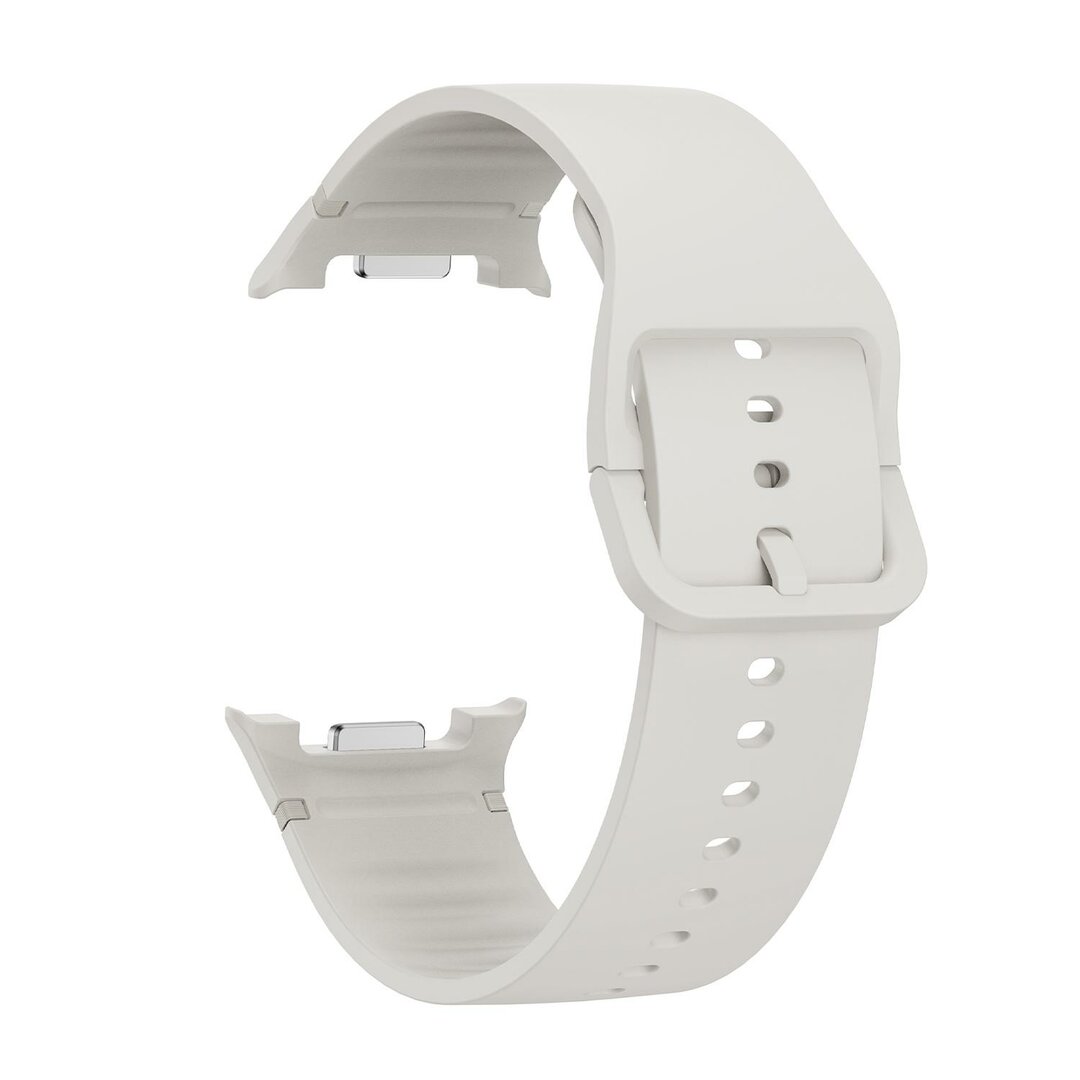 Weiches Silikonband - Gr&ouml;&szlig;e: S/M - Creme wei&szlig; - Samsung Galaxy Watch 8 - 40mm / 44mm