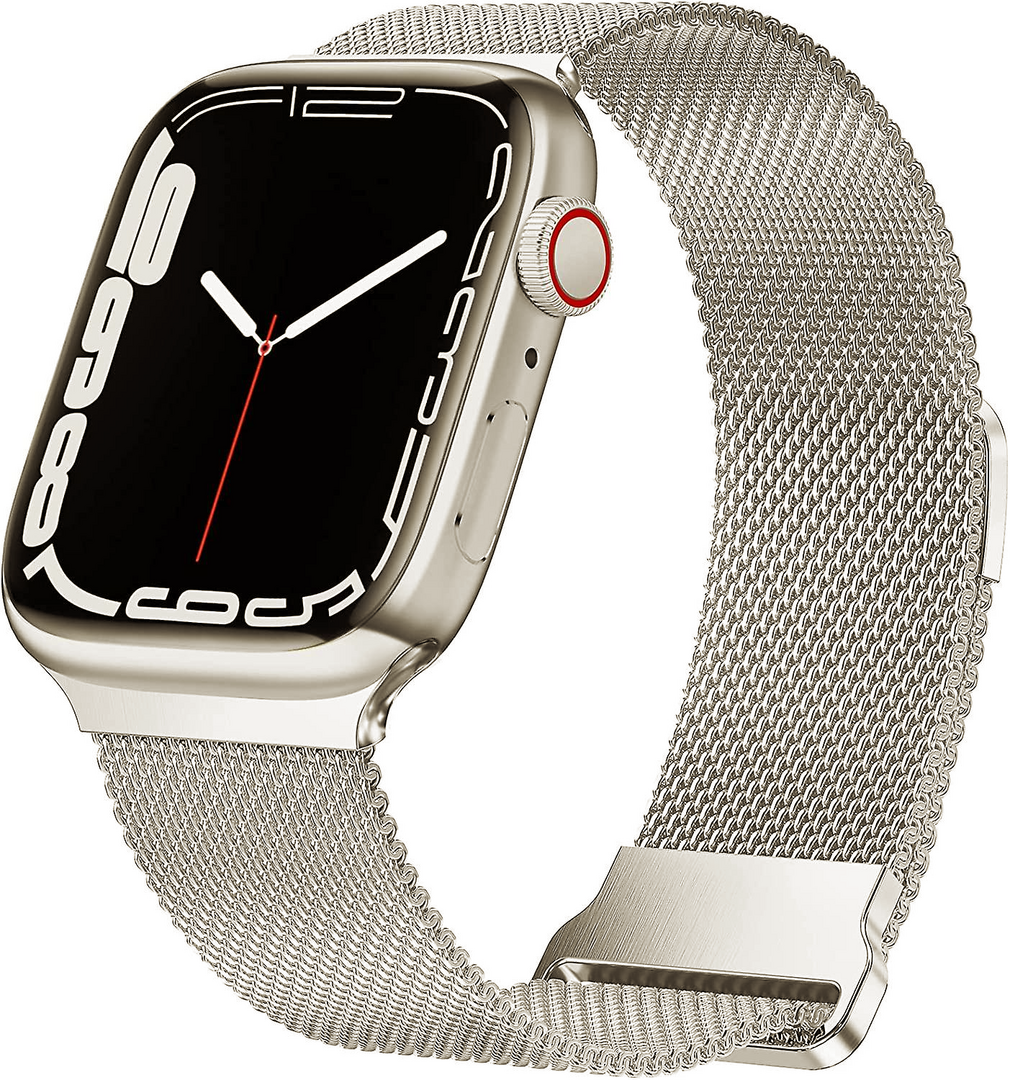 Milanaise Band - Polarstern / Starlight - Extra starker Magnet - Geeignet f&uuml;r Apple Watch 44mm / 45mm / 46mm / 49mm