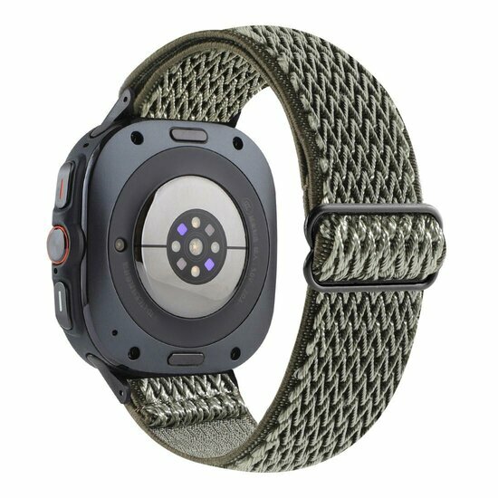 Elastisches Solo Loop Nylonarmband - Dunkelgr&uuml;n - Samsung Galaxy Watch 8 Classic - 46mm