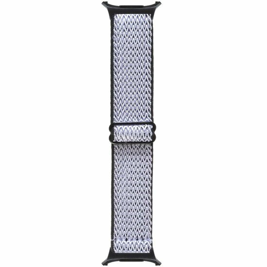 Elastisches Solo Loop Nylonarmband - Wei&szlig; mit Schwarz - Samsung Galaxy Watch 8 Classic - 46mm