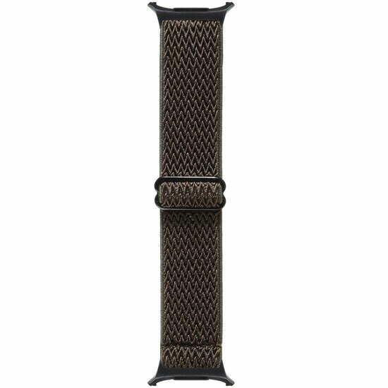 Elastisches Solo Loop Nylonarmband - Braun mit dunkelgr&uuml;n - Samsung Galaxy Watch 8 Classic - 46mm