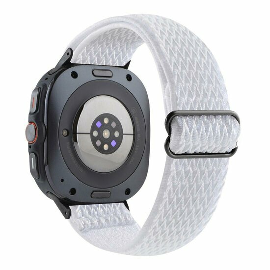 Elastisches Solo Loop Nylonarmband - Wei&szlig; - Samsung Galaxy Watch 8 Classic - 46mm