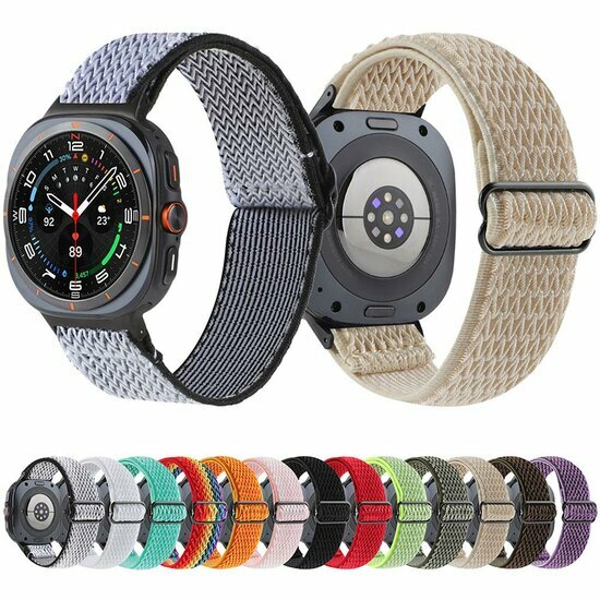 Elastisches Solo Loop Nylonarmband - Wei&szlig; - Samsung Galaxy Watch 8 Classic - 46mm