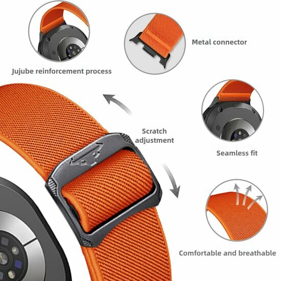 Nylon Loop Armband - Bordeaux - Samsung Galaxy Watch 8 Classic - 46mm