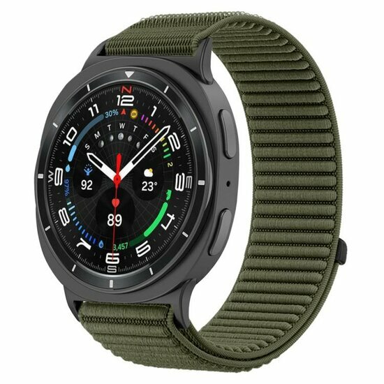 Nylon-Rippenband - Dunkelgr&uuml;n - Samsung Galaxy Watch 8 Classic - 46mm