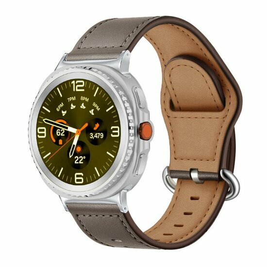 Klassisches Lederarmband - Taupe - Samsung Galaxy Watch 8 Classic - 46mm